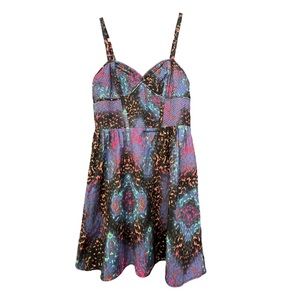 Urban Outfitters Multiprint Funky Grunge Corset Top Mini Dress Size Medium